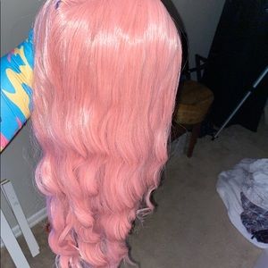 Beautiful pink curly wig